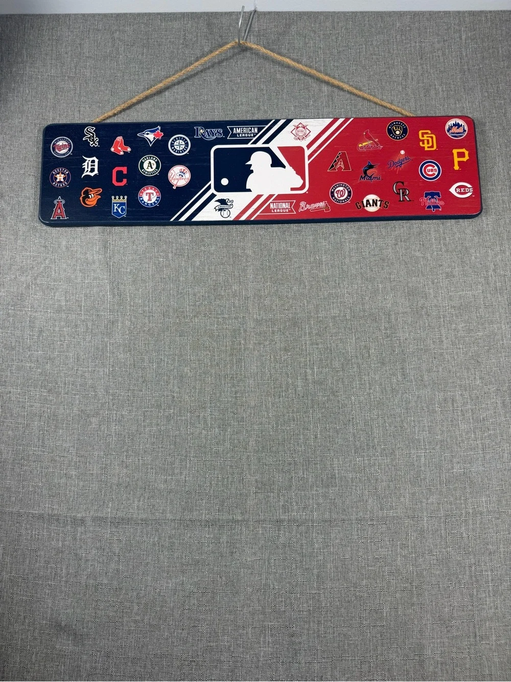 Open Road Brands MLB Logos Wall Sign - Red, Blue, White